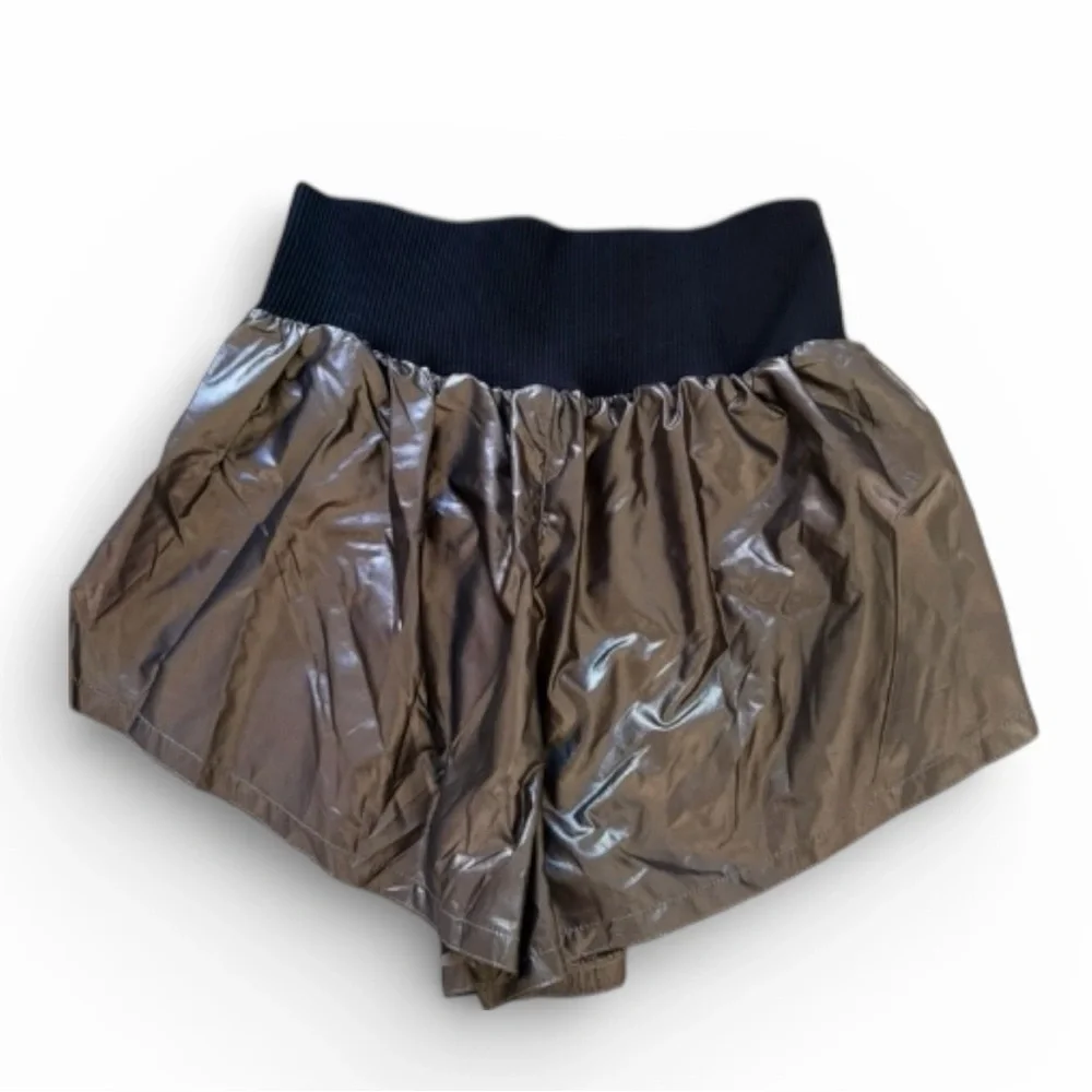 FP Movement by Free People "Carpe Diem" Metallic Bronze Shorts, Large, NWT - Picture 1 of 7
